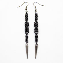 Load image into Gallery viewer, Spiked Byz Ear Rings in Black
