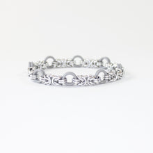 Load image into Gallery viewer, The Byz Stretch Bracelet in Grey + Silver