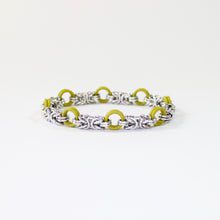Load image into Gallery viewer, The Byz Stretch Bracelet in Green + Silver