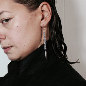 Spiked Byz Ear Rings in Silver