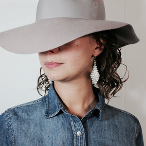 Mesh Ear Rings in Silver