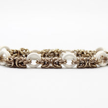Load image into Gallery viewer, The Byz Stretch Bracelet in White + Champagne