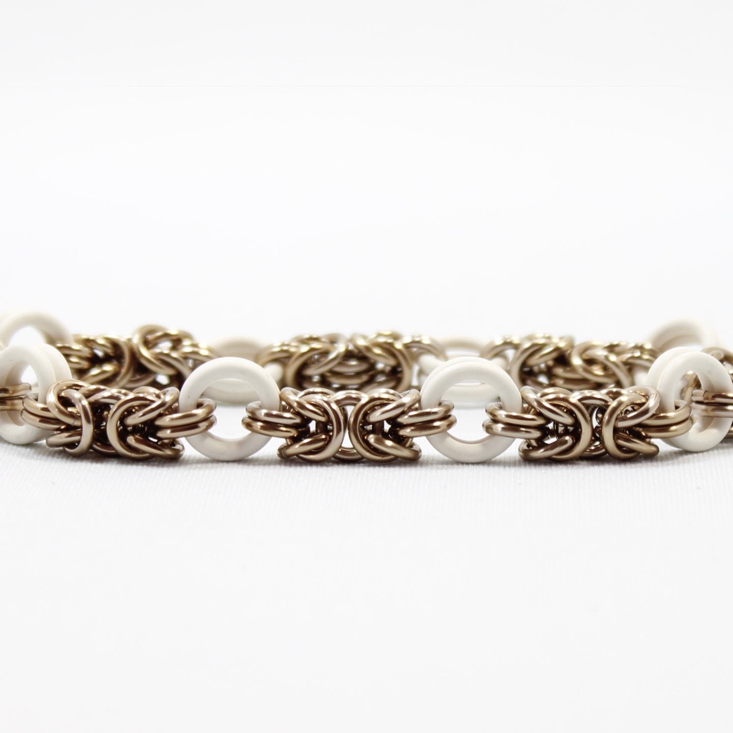 The Byz Stretch Bracelet in White + Champagne