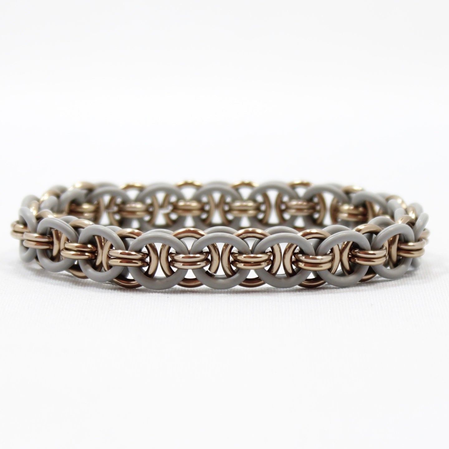 The Helm Stretch Bracelet in Grey + Champagne