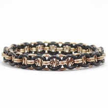 Load image into Gallery viewer, The Helm Stretch Bracelet in Black + Champagne