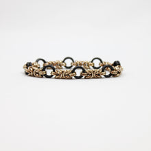 Load image into Gallery viewer, The Byz Stretch Bracelet in Black + Champagne