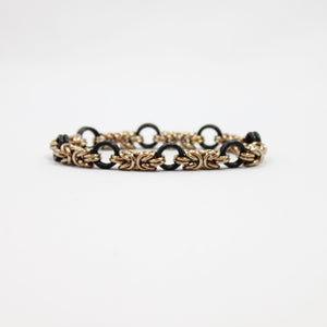 The Byz Stretch Bracelet in Black + Champagne