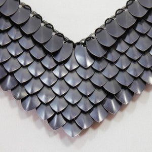 Metal Petal Necklace in Black