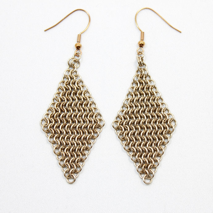 Mesh Ear Rings in Champagne