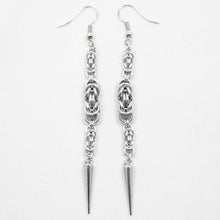 Load image into Gallery viewer, Spiked Byz Ear Rings in Silver
