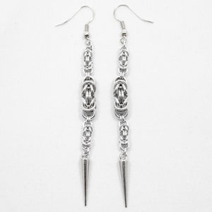 Spiked Byz Ear Rings in Silver