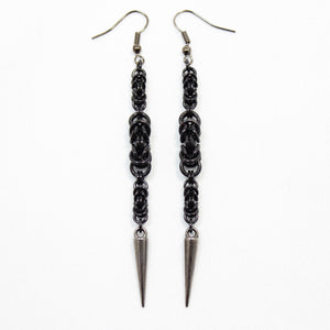 Spiked Byz Ear Rings in Black