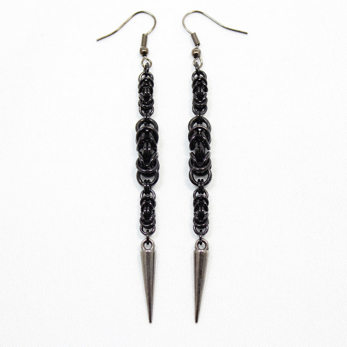 Spiked Byz Ear Rings in Black