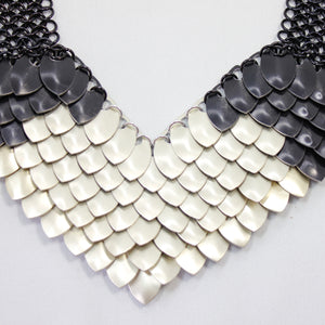 Metal Petal Necklace in Black + Gold