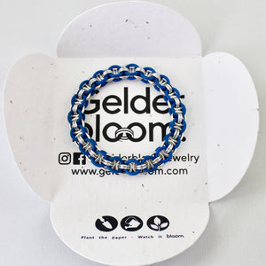 The Helm Stretch Bracelet in Blue + Silver