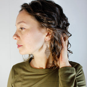 Mesh Ear Rings in Champagne