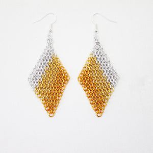 Mesh Ear Rings in Orange Fade