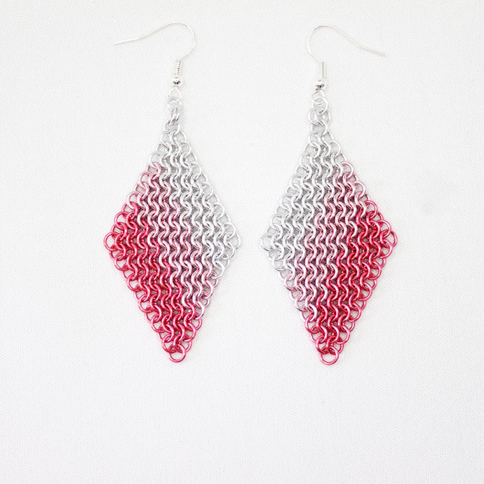 Mesh Ear Rings in Pink Fade