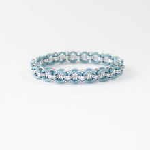 Load image into Gallery viewer, The Helm Stretch Bracelet in Tiffany Blue + Silver