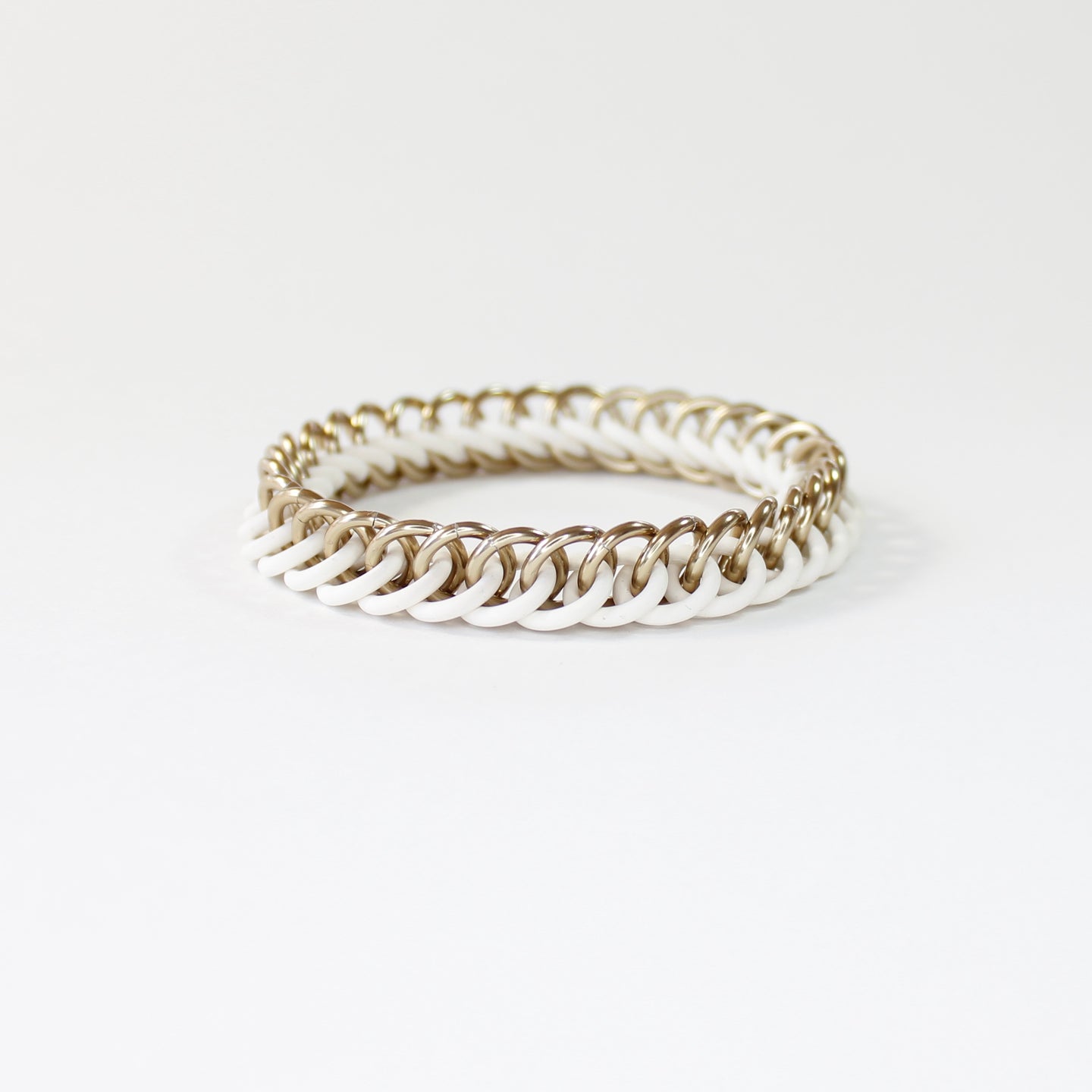 The Persian Stretch Bracelet in White + Champagne