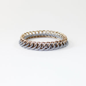 The Persian Stretch Bracelet in Grey + Champagne