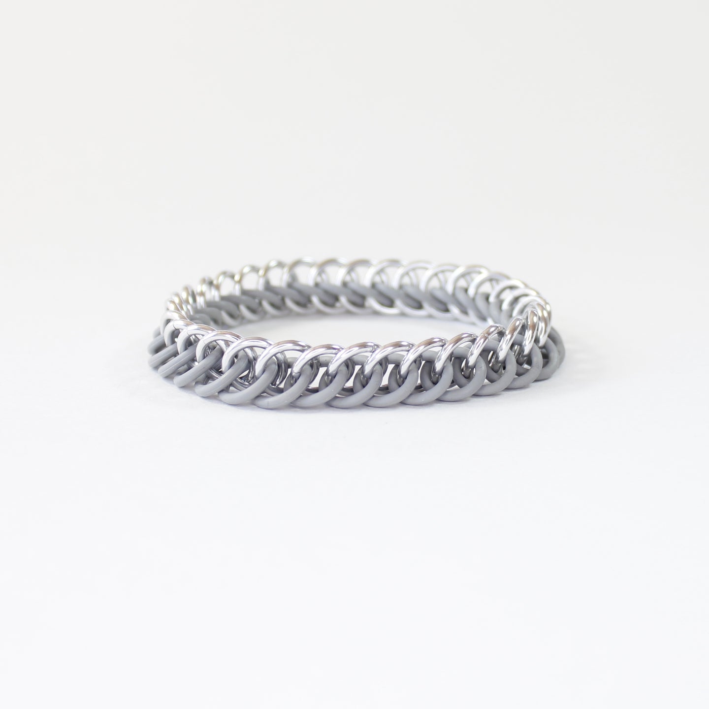 The Persian Stretch Bracelet in Grey + Silver