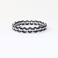 Load image into Gallery viewer, The Helm Stretch Bracelet in Black + Silver