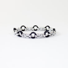 Load image into Gallery viewer, The Byz Stretch Bracelet in Black + Silver
