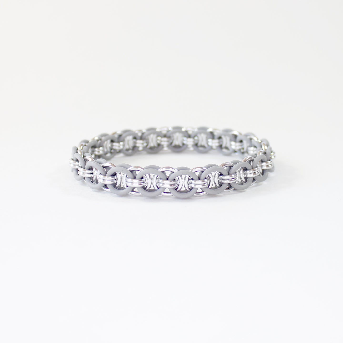 The Helm Stretch Bracelet in Grey + Silver