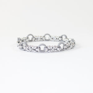 The Byz Stretch Bracelet in Grey + Silver