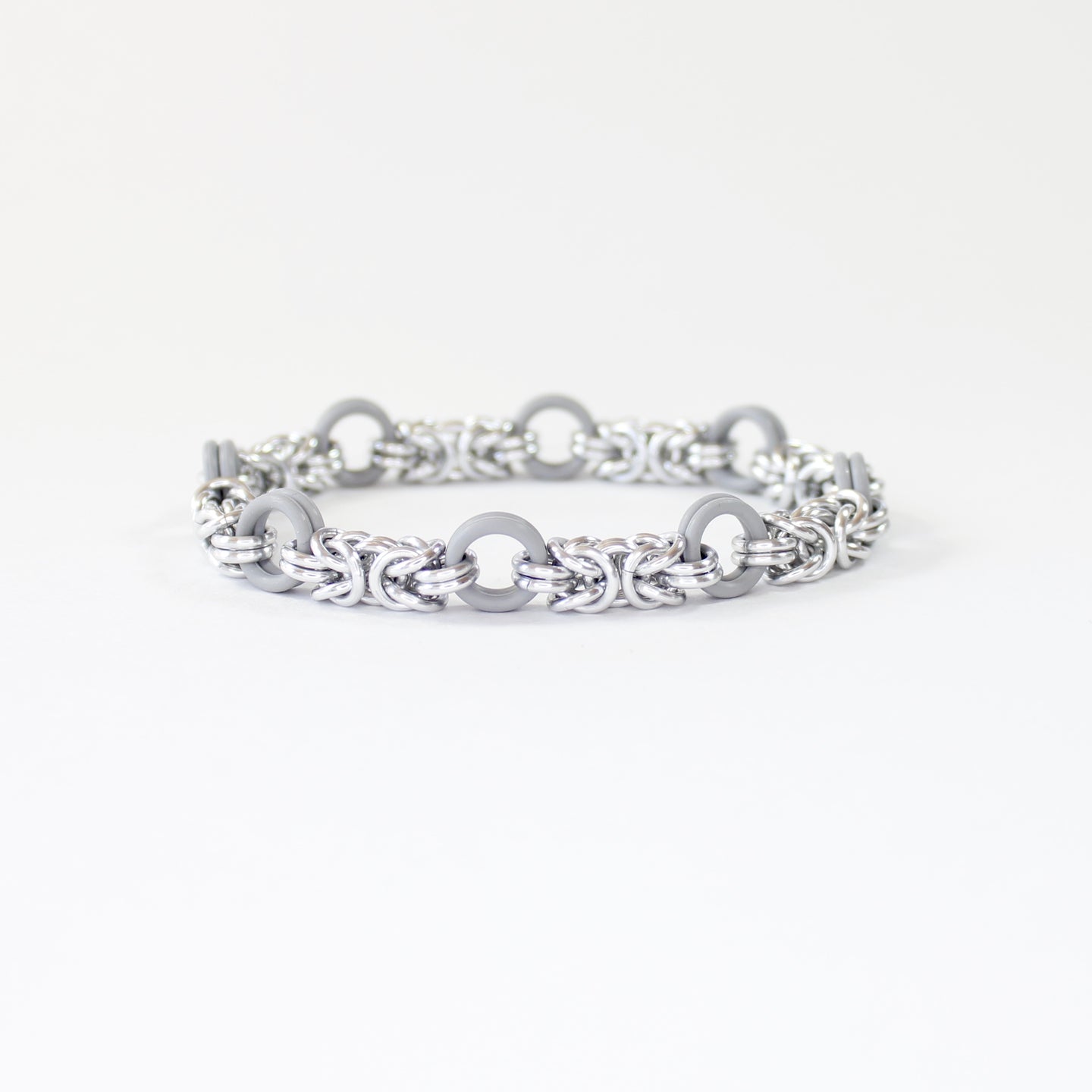 The Byz Stretch Bracelet in Grey + Silver