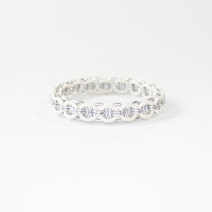 The Helm Stretch Bracelet in White + Silver