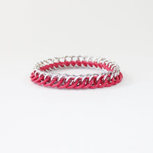 Load image into Gallery viewer, The Persian Stretch Bracelet in Hot Pink + Silver