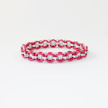 Load image into Gallery viewer, The Helm Stretch Bracelet in Hot Pink + Silver