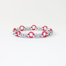 Load image into Gallery viewer, The Byz Stretch Bracelet in Hot Pink + Silver
