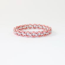 Load image into Gallery viewer, The Helm Stretch Bracelet in Pink + Silver