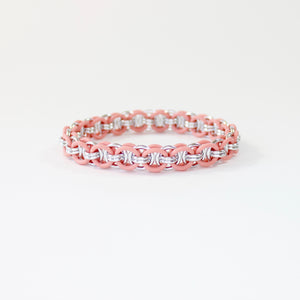 The Helm Stretch Bracelet in Pink + Silver