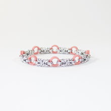 Load image into Gallery viewer, The Byz Stretch Bracelet in Pink + Silver