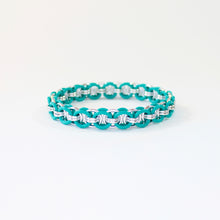 Load image into Gallery viewer, The Helm Stretch Bracelet in Sea Foam + Silver