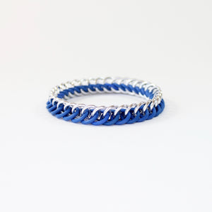 The Persian Stretch Bracelet in Blue + Silver