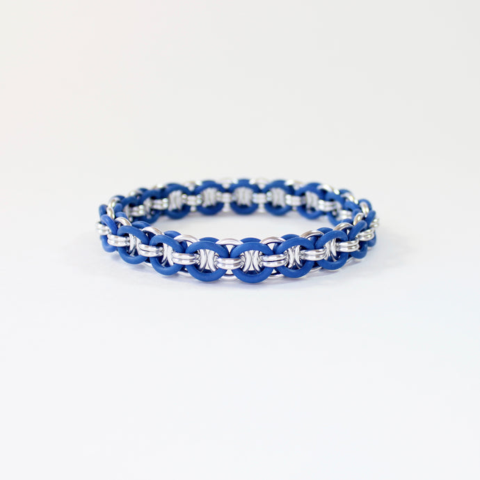 The Helm Stretch Bracelet in Blue + Silver
