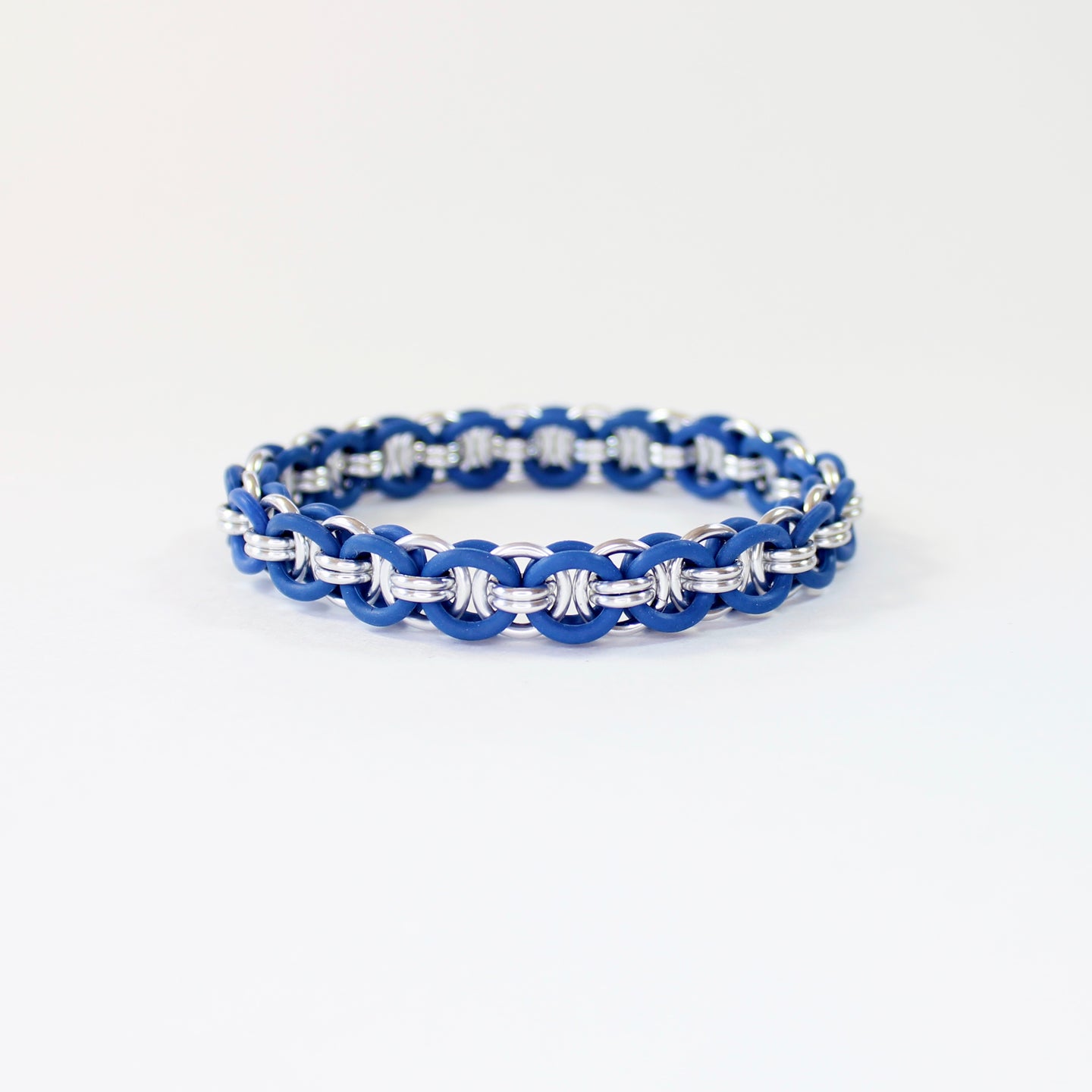 The Helm Stretch Bracelet in Blue + Silver