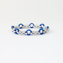 Load image into Gallery viewer, The Byz Stretch Bracelet in Blue + Silver