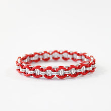 Load image into Gallery viewer, The Helm Stretch Bracelet in Red + Silver