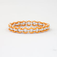 Load image into Gallery viewer, The Helm Stretch Bracelet in Orange + Silver