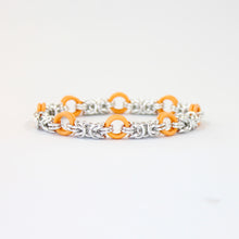 Load image into Gallery viewer, The Byz Stretch Bracelet in Orange + Silver